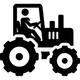 Ikon - svart traktor